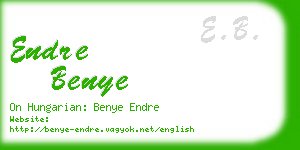 endre benye business card